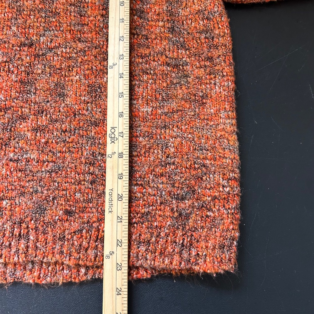 Vintage Alfred Dunner Sweater Orange Marled Quarter Zip Knit Womens Large - Picture 5 of 5